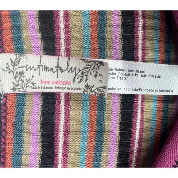 Free People Intimately Put A Stripe On It Thong Bodysuit Long Sleeve X-Small - Picture 5 of 10